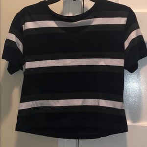Brandy Melville Blue, Green, White Striped T-Shirt